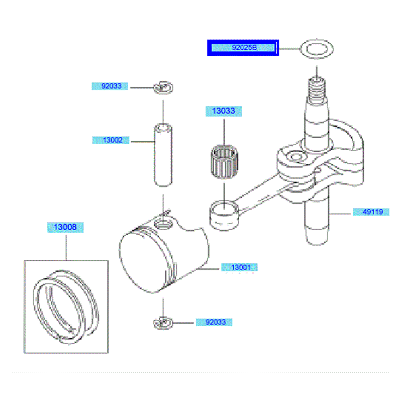 Kawasaki KHS750A  (HB750B-AS50) Parts Diagram, Piston & Crankshaft
