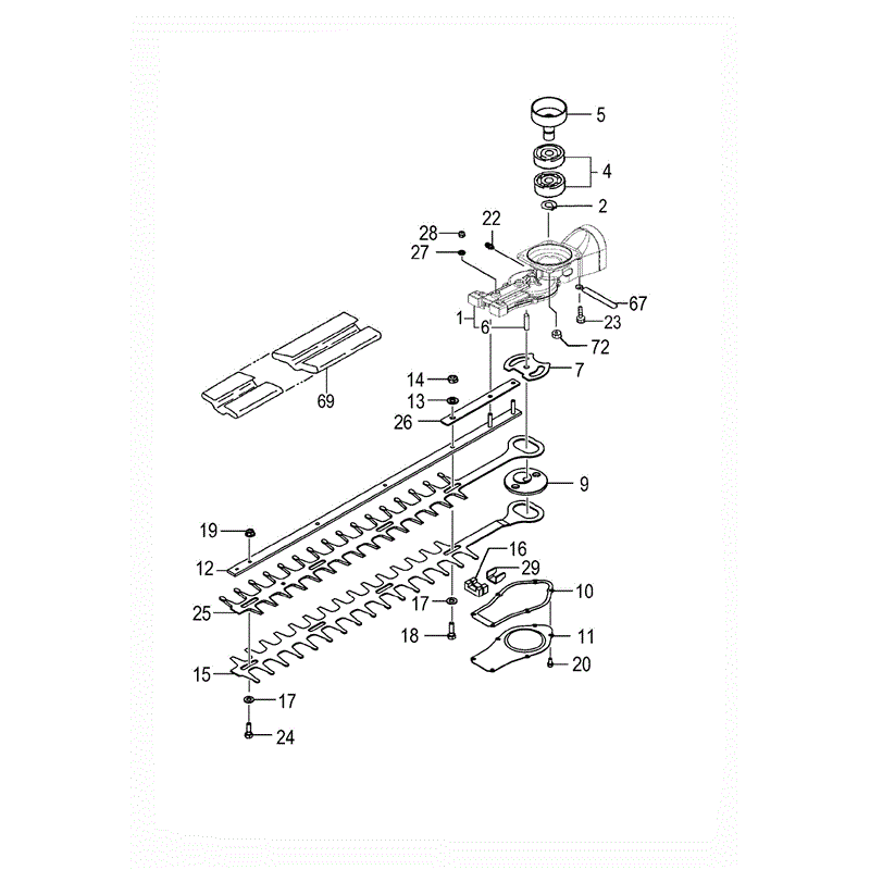 Tanaka THT-2000SA (1650-H50) Parts Diagram, GEAR CASE/BLADE