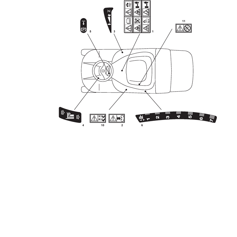 Mountfield 1228HB Ride-on (2T1524483-UM9 [2012-2013]) Parts Diagram, Labels