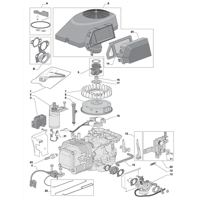 Castel / Twincut / Lawnking TRE0702 (2008) Parts Diagram, Page 1