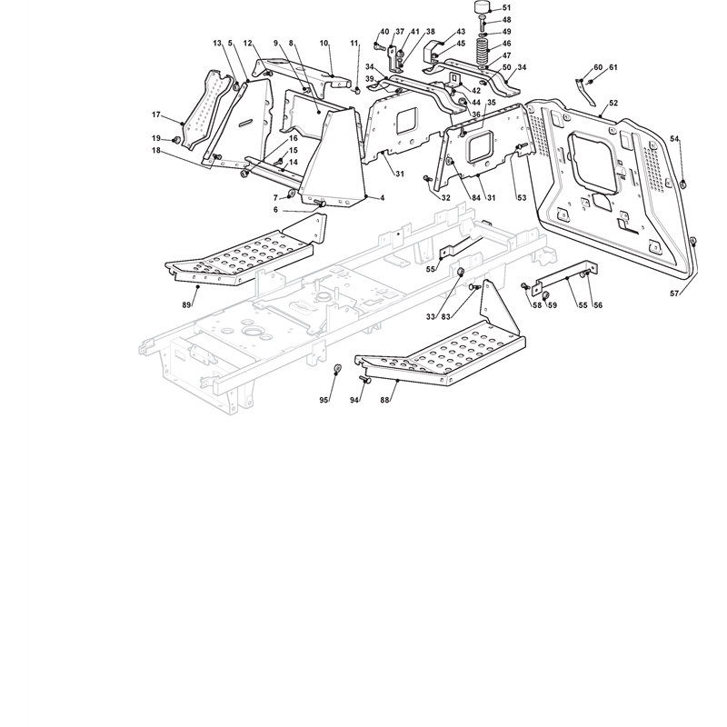 Mountfield T35M Lawn Tractor (2T0320436-BQ [2011-2013]) Parts Diagram, Chassis Low End