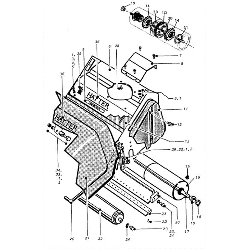 Hayter Ambassador Cylinder Lawnmower (390T002001-390T099999) Parts Diagram, Main Frame