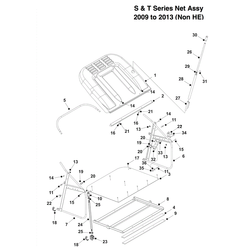 Westwood S & T Series Net Assy 2009-2013 Not HE (2009-2013 ) Parts Diagram, Page 1