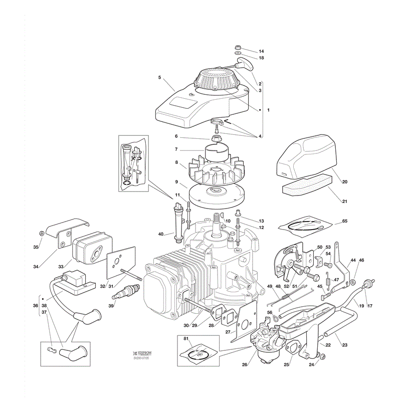Mountfield M150 Series 150 Engine (2008) Parts Diagram, Page 1
