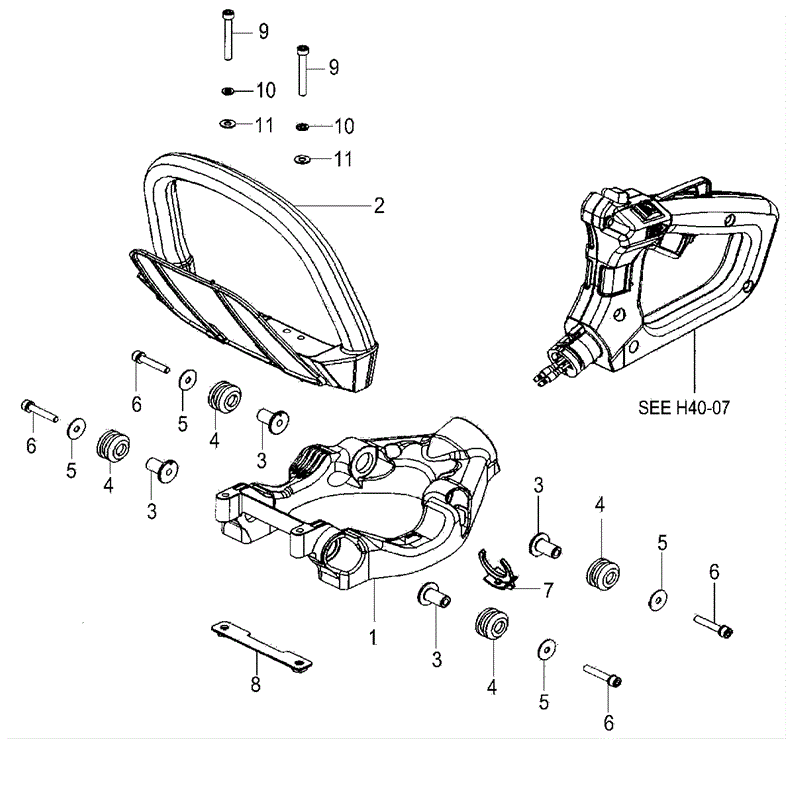 Tanaka THT-2520S (1645-2520S) Parts Diagram, FRONT HANDLE