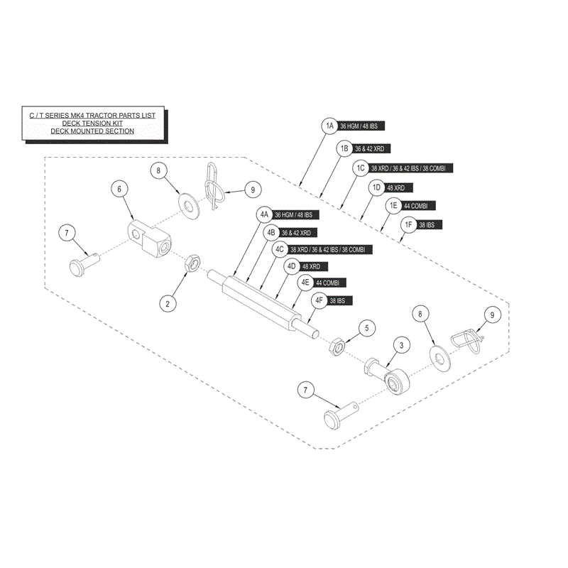 Countax C Series Kawasaki Lawn Tractor  2013 - 2015 (2013 - 2015) Parts Diagram, DECK TENSION