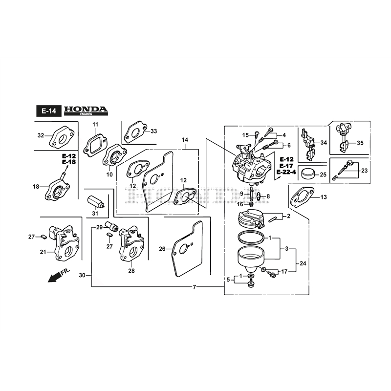Mountfield HP45H (HP45H  (2017)) Parts Diagram, Carburetor