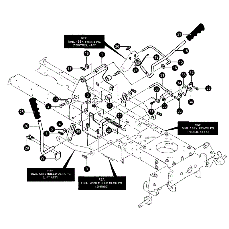 Hayter 13/40 (144R001001-144R099999) Parts Diagram, Mower Suspension Assembly