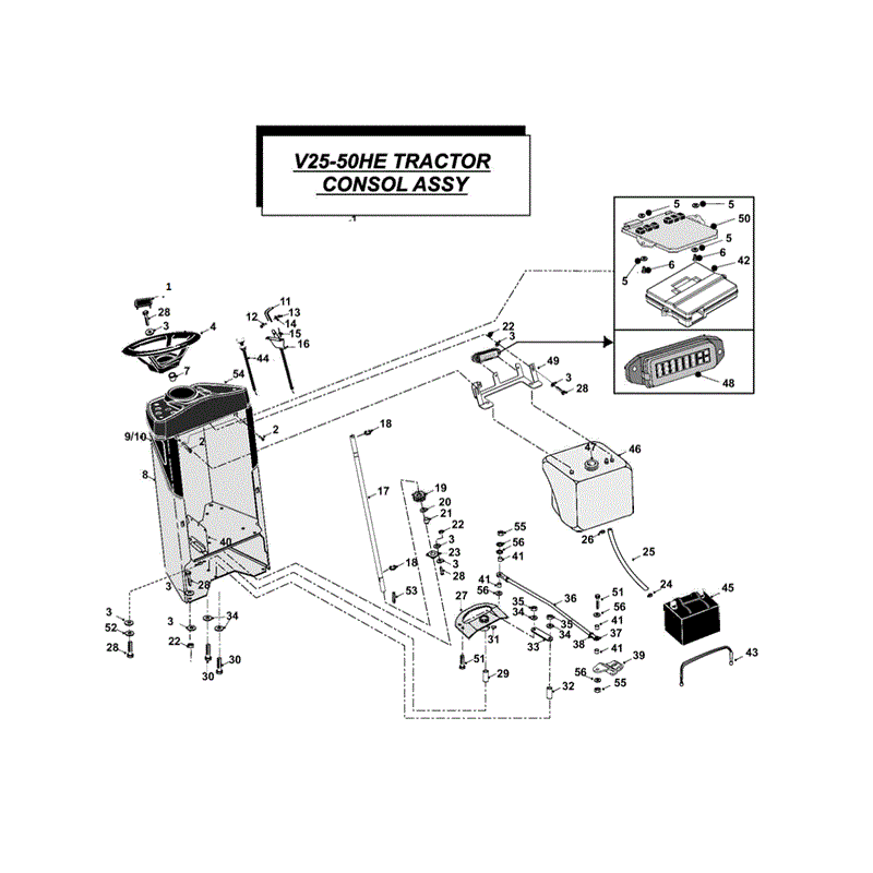Westwood V25-50HE 2011 Tractor (2011) Parts Diagram, Consol Assy