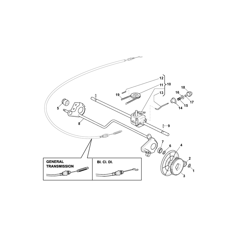 Mountfield AL511 PD Petrol Rotary Mower (292155043-M13 [2013-2014]) Parts Diagram, Transmission