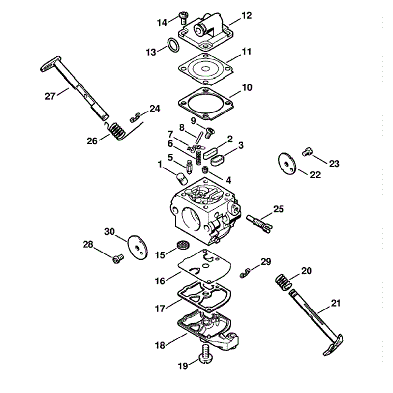 Stihl MS 180 Chainsaw (MS180C-BEZ) Parts Diagram, Carburetor C1Q-S137 BR