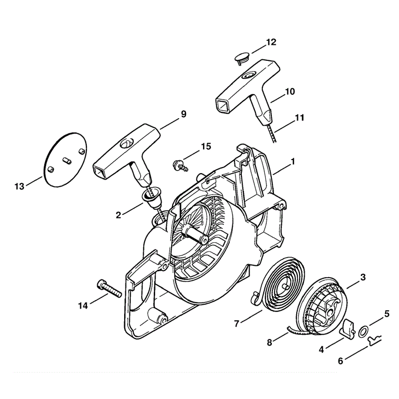 Stihl MS 170 Chainsaw (MS170D) Parts Diagram, Rewind Starter husqvarna 55 chainsaw engine diagrams 