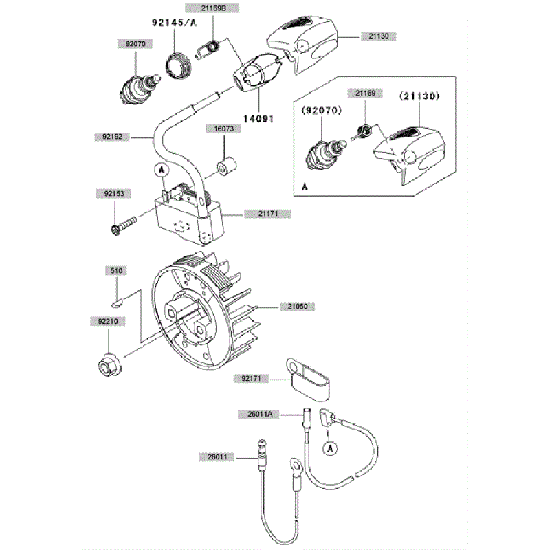 Kawasaki KCS525A (HK525B-AS50) Parts Diagram, Electric Equipment