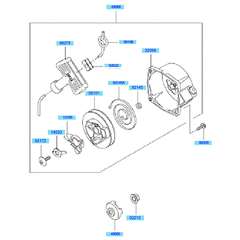 Kawasaki KRB750B (HG750A-BS50) Parts Diagram, Starter