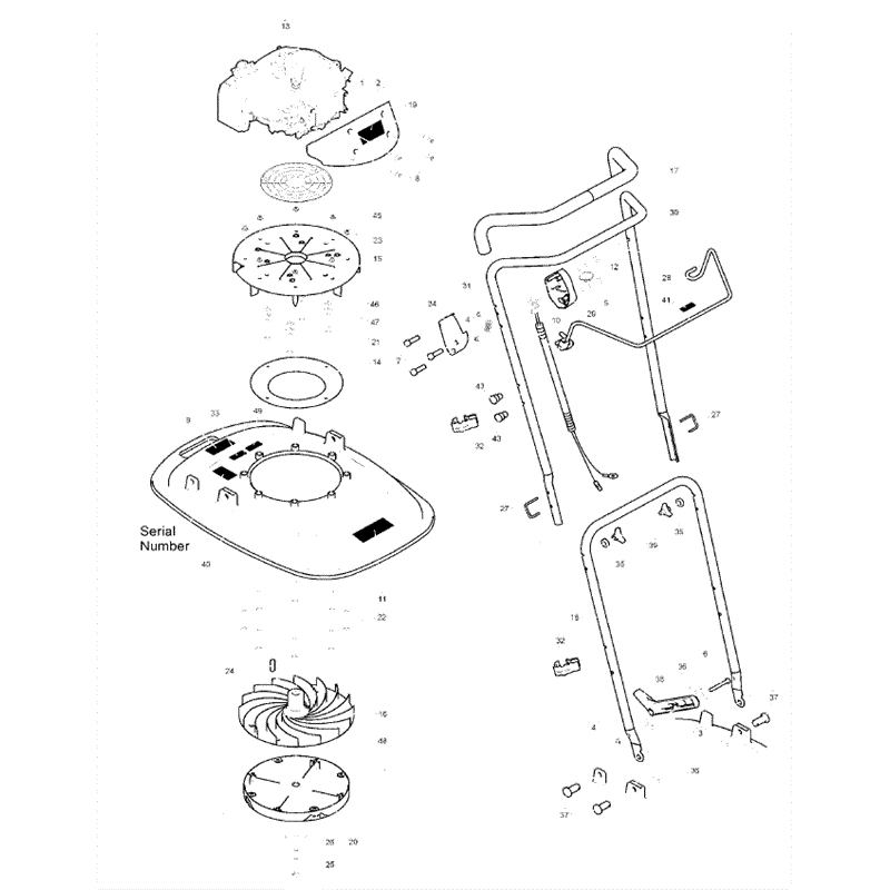 Hayter XR16 Hover Lawnmower (185E311000001 onwards) Parts Diagram, Page 1