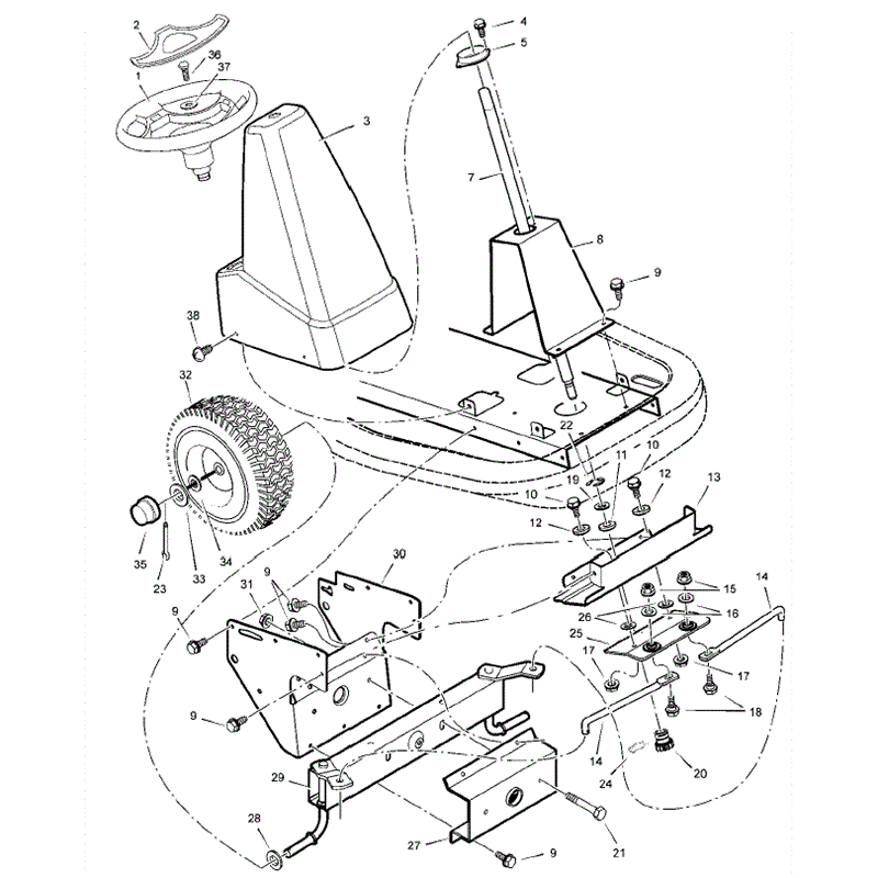 Hayter 10/30 (134E290000001 onwards) Parts Diagram, Steering