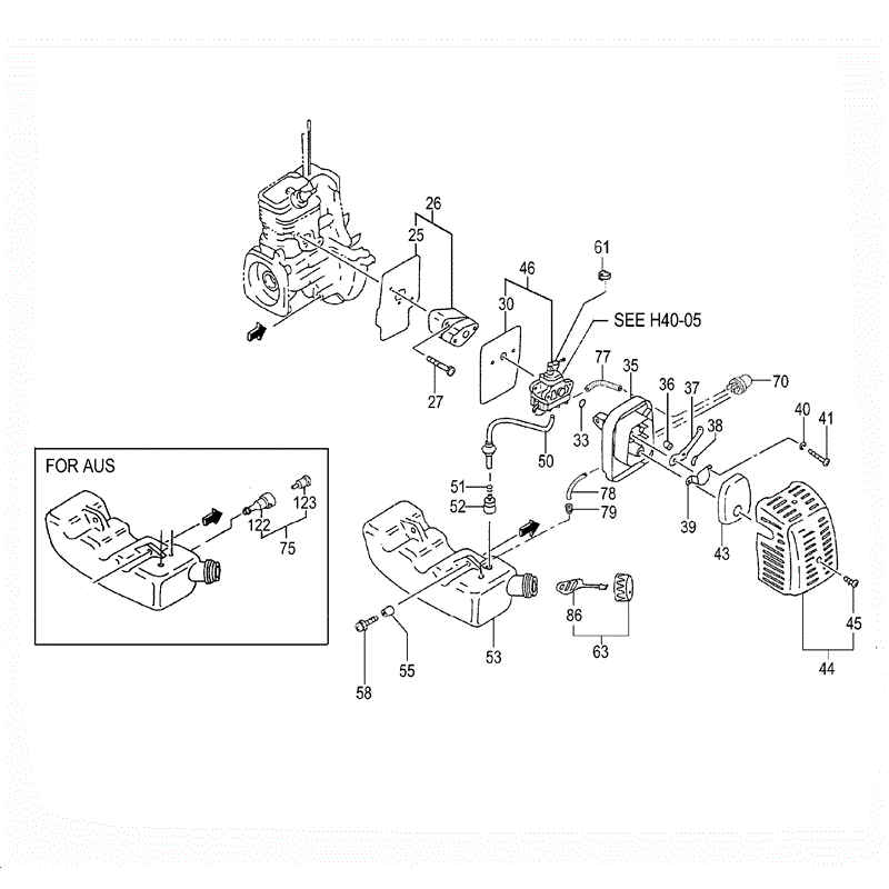 Tanaka THT-2520SA (1645-H40) Parts Diagram, ENGINE-1