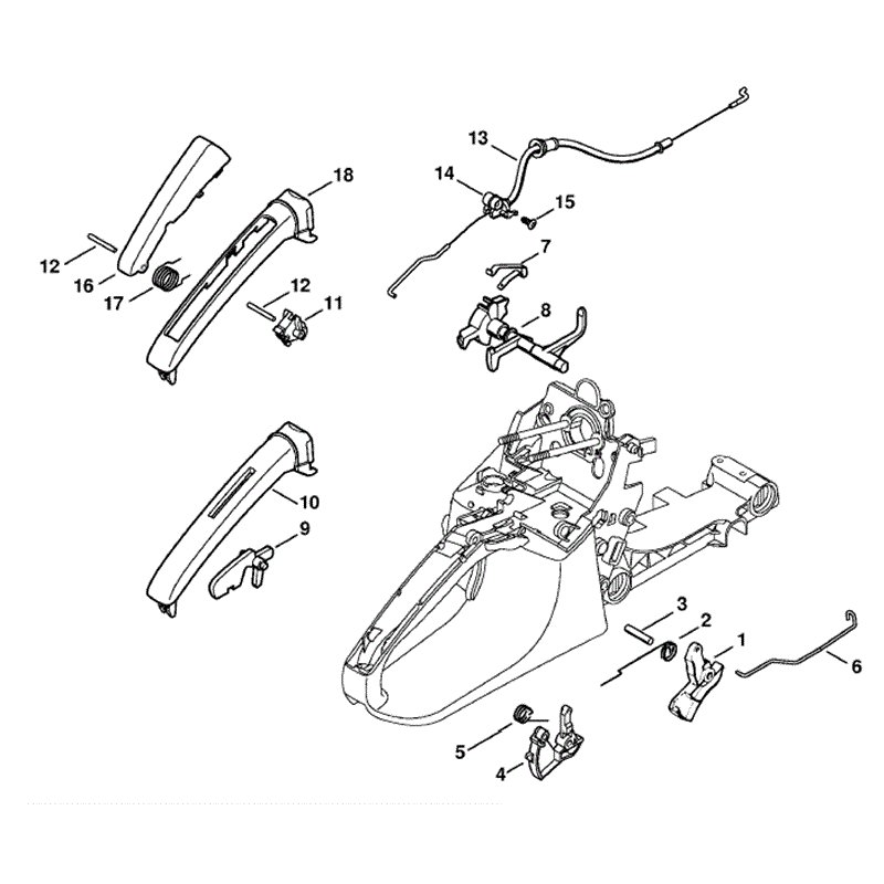 Stihl MS 270 Chainsaw (MS270 C-B) Parts Diagram, Throttle control