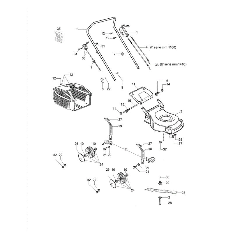 Efco LR 44 PK (K500) Emak Engine Lawnmower (LR 44 PK (K500)) Parts Diagram, LR 44 PK (K500)