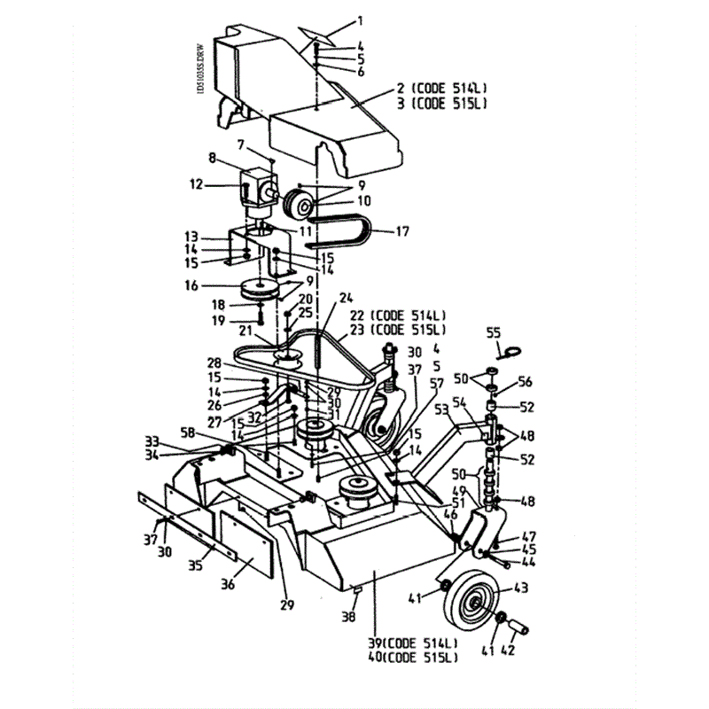 Hayter Condor (514L-515L) Parts Diagram, Rotary Front
