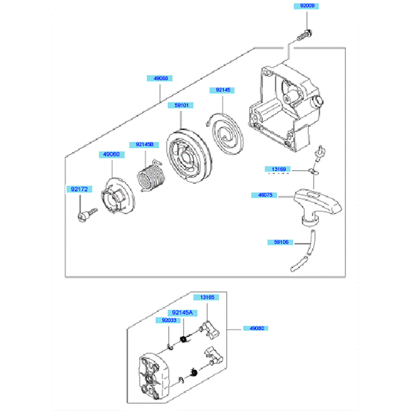 Kawasaki KBH45A  (HA045B-BS50) Parts Diagram, Starter