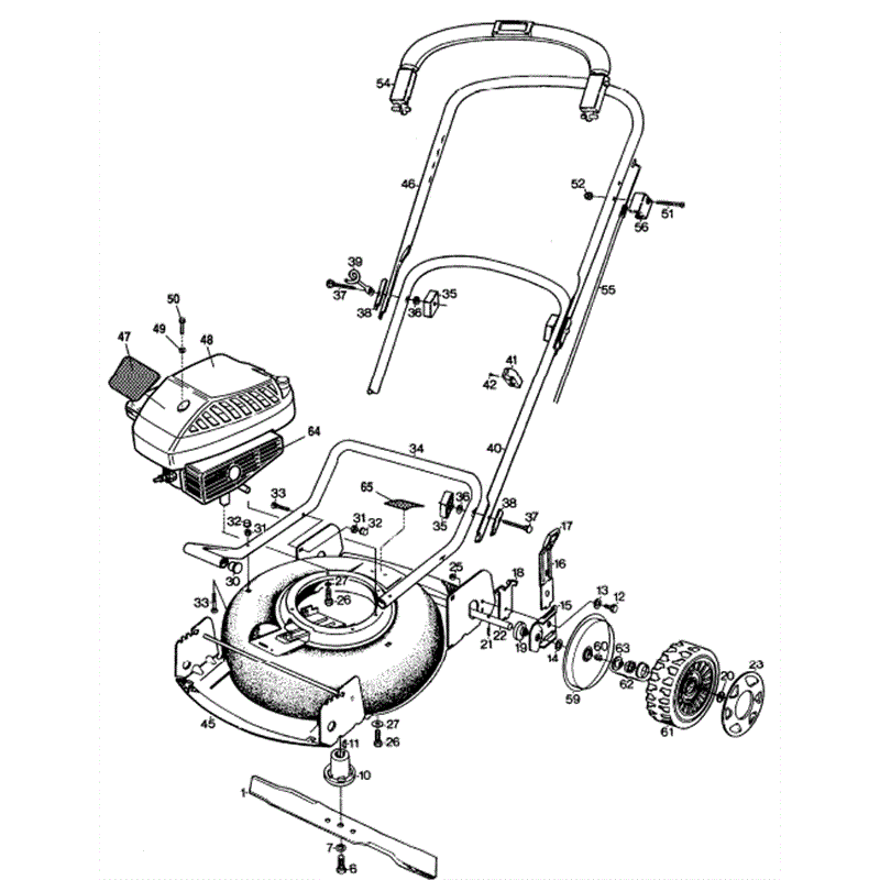 Hayter Clipper 46 Autodrive Lawnmower (401R001001) Parts Diagram, Mainframe Parts List