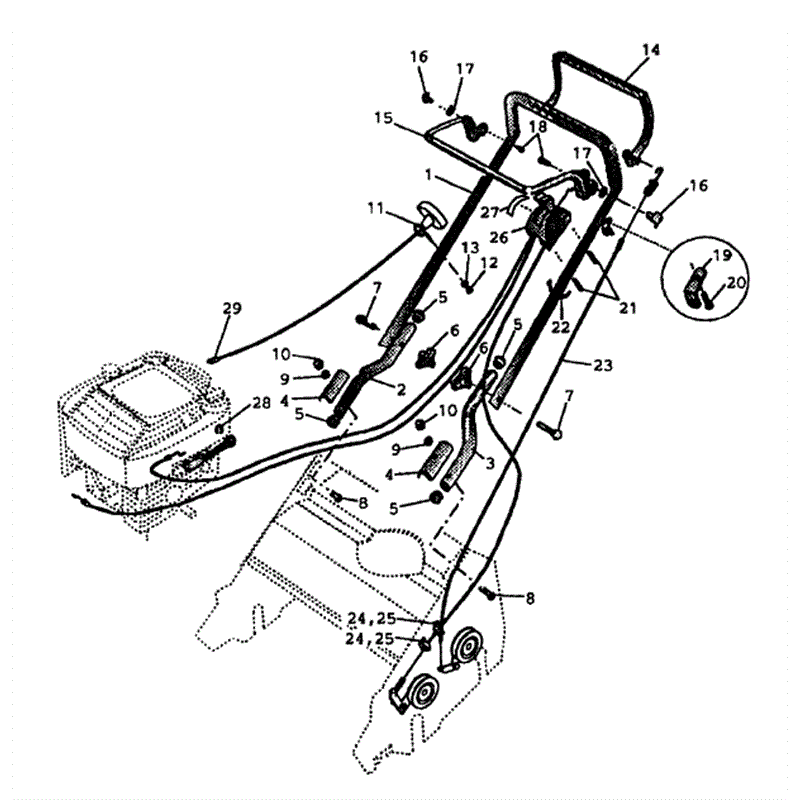 Hayter Ambassador Cylinder Lawnmower (390T002001-390T099999) Parts Diagram, Handles