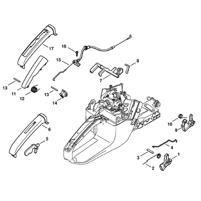 Stihl MS 361 Chainsaw (MS361 RZ) Parts Diagram, Throttle control