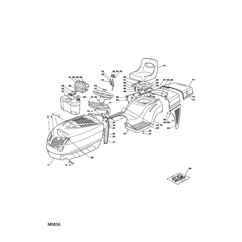Mountfield 1436H Lawn Tractor (13-2652-13 [2003]) Parts Diagram, Body Work