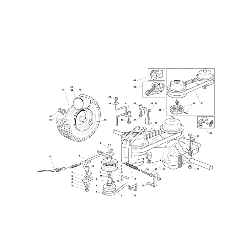 Castel / Twincut / Lawnking XE80VD (2010) Parts Diagram, Transmission