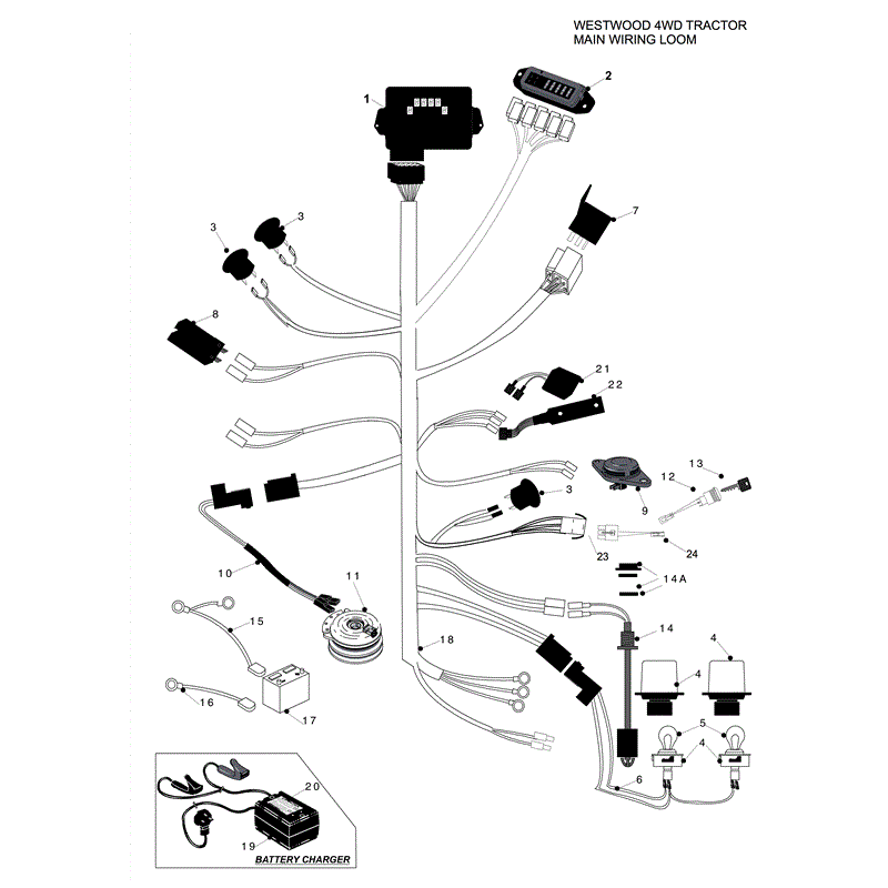 Westwood T Series 4WD Kawasaki 2010 (2010) Parts Diagram, Main Wiring Loom