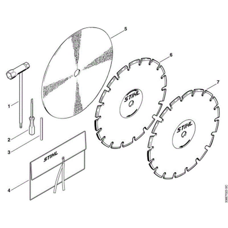 Stihl TS 360 Disc Cutter (TS360) Parts Diagram, P-Tools