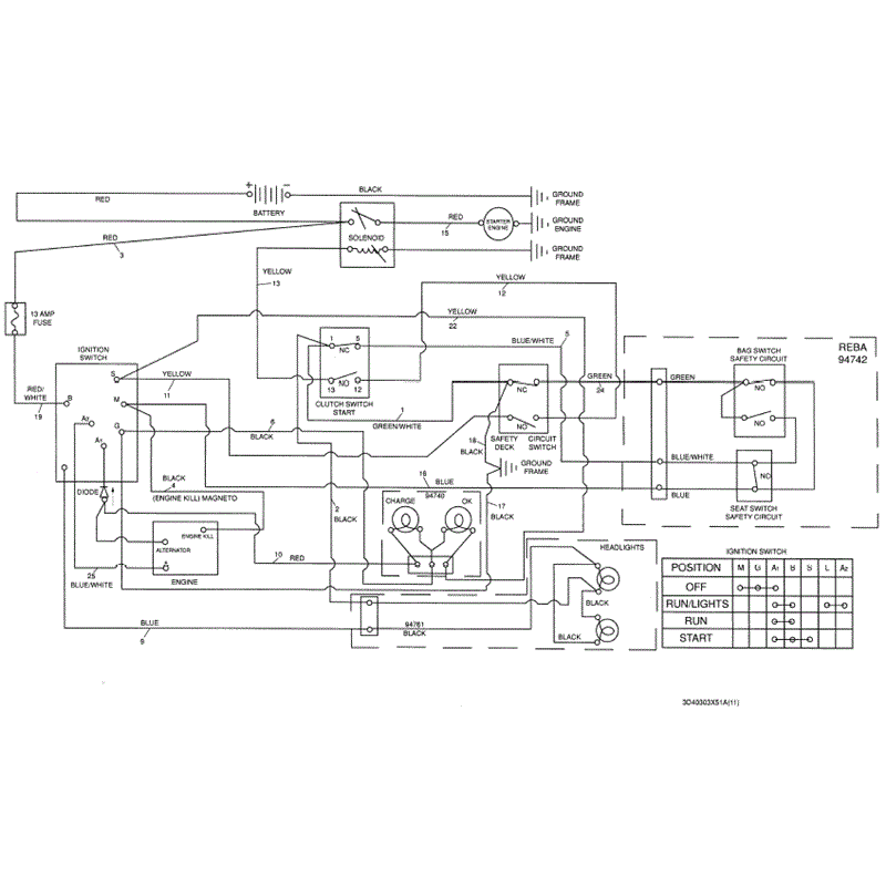 Hayter 12/40 (DC1240) Parts Diagram, Wiring Schematic