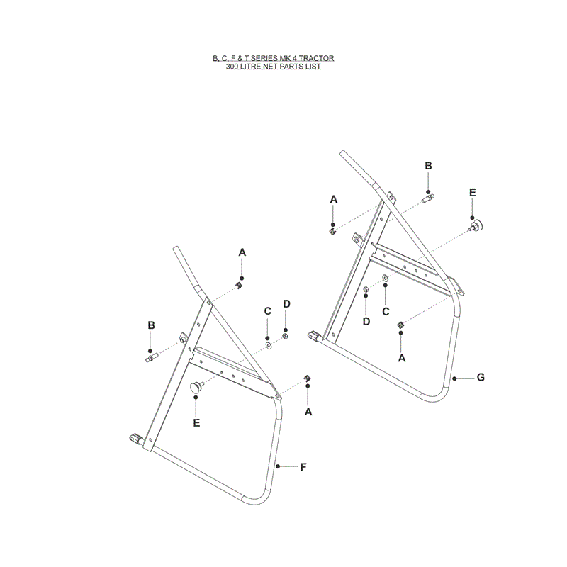 Westwood B, C F & T Series Net Assy 2014 Not HE (2014) Parts Diagram, Net Side Frames