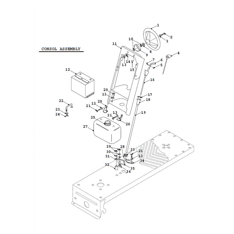 Countax K Series Lawn Tractor 1991-1992 (1991-1992) Parts Diagram, K12.5 Consol Assembly