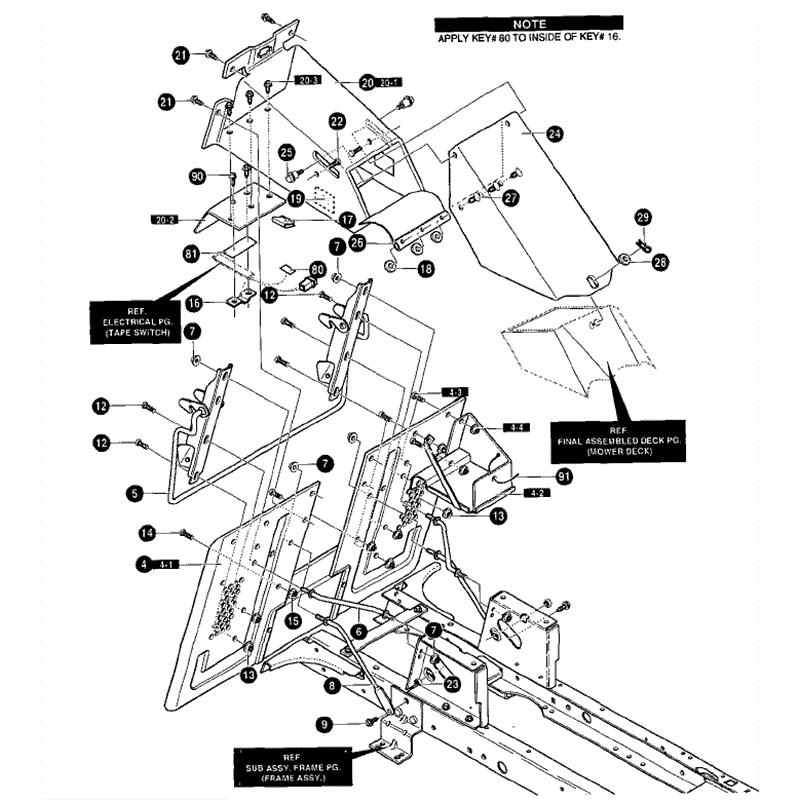 Hayter 19/40 (146R001001-146R099999) Parts Diagram, Rear Chassis Assembly 1