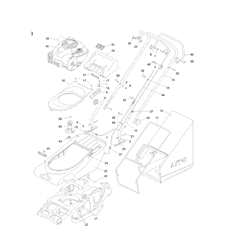 Hayter Spirit 41 Autodrive Rear Roller Lawnmower (619) (619J400000000 AND UP) Parts Diagram, Upper Deck