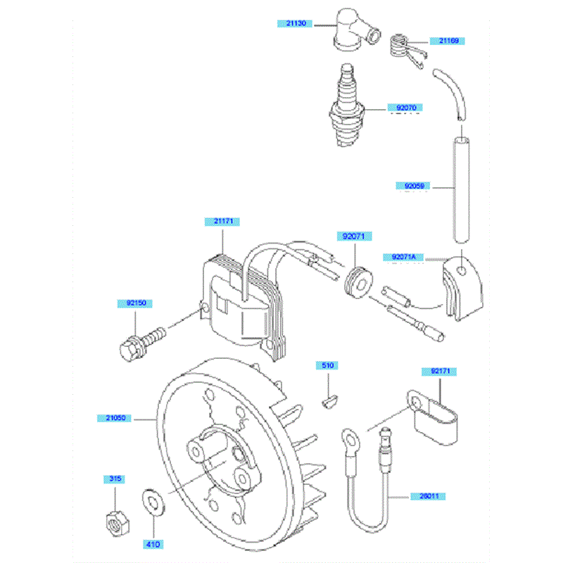 Kawasaki KBH48A  (HA048G-BS50) Parts Diagram, Electric Equipment