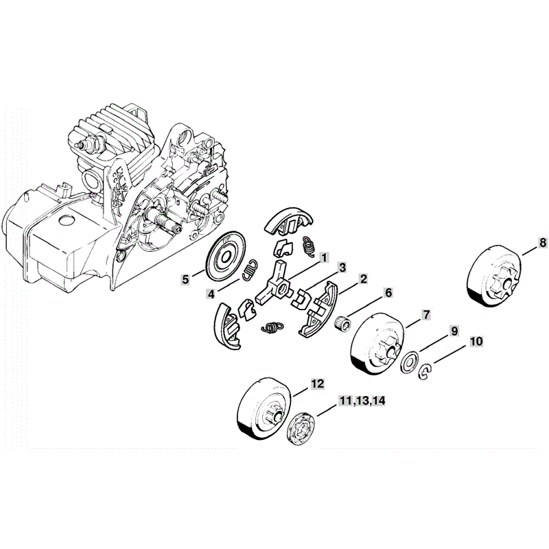 Stihl MS 210 Chainbsaw (MS210C) Parts Diagram, Clutch