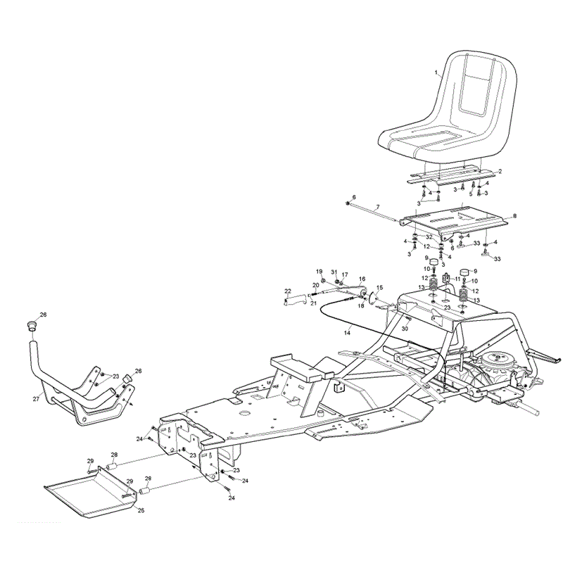 Hayter RS14/82 (14/32) (148C001001-148C099999) Parts Diagram, Seat Assembly