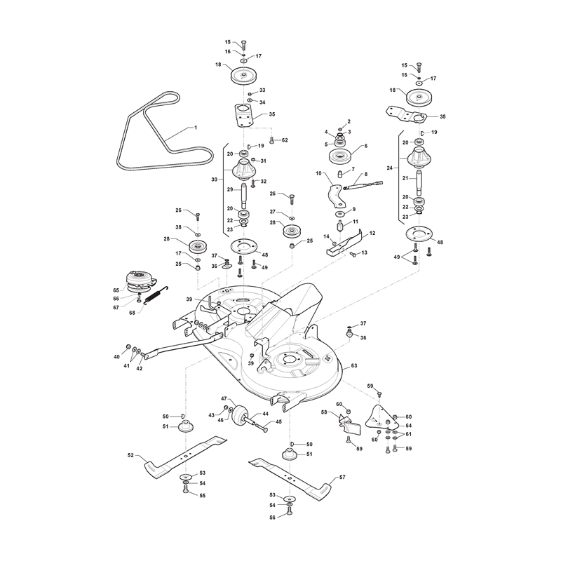 Mountfield 1638H Lawn Tractor (1638H (2019)) Parts Diagram, Cutting Plate With Electromagnetic Clutch