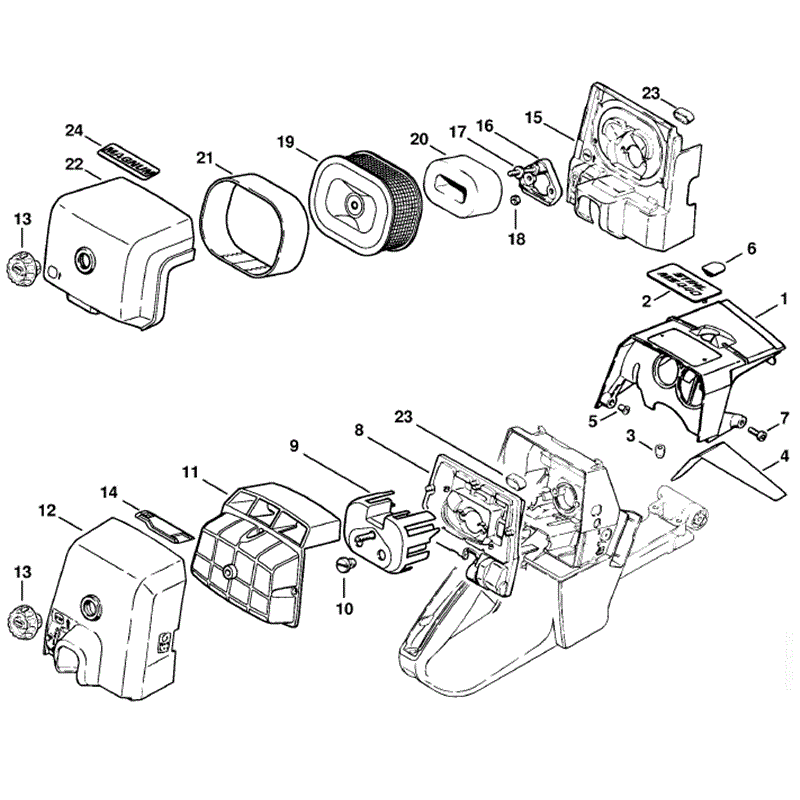 Stihl MS 440 Chainsaw (MS440 N) Parts Diagram, Shroud