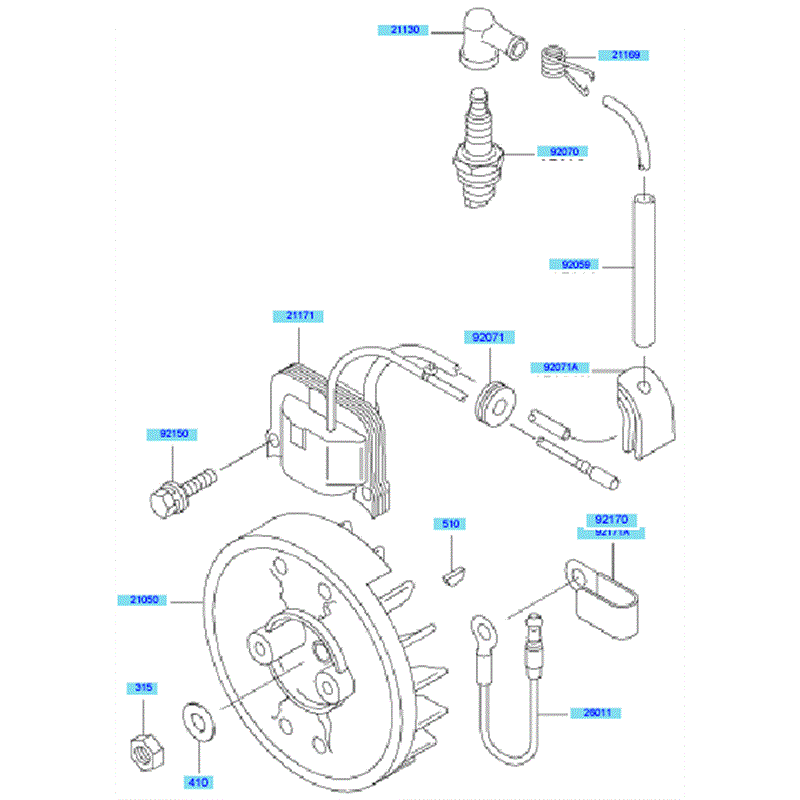 Kawasaki KBL45A (HA045A-AS50) Parts Diagram, Electric Equipment