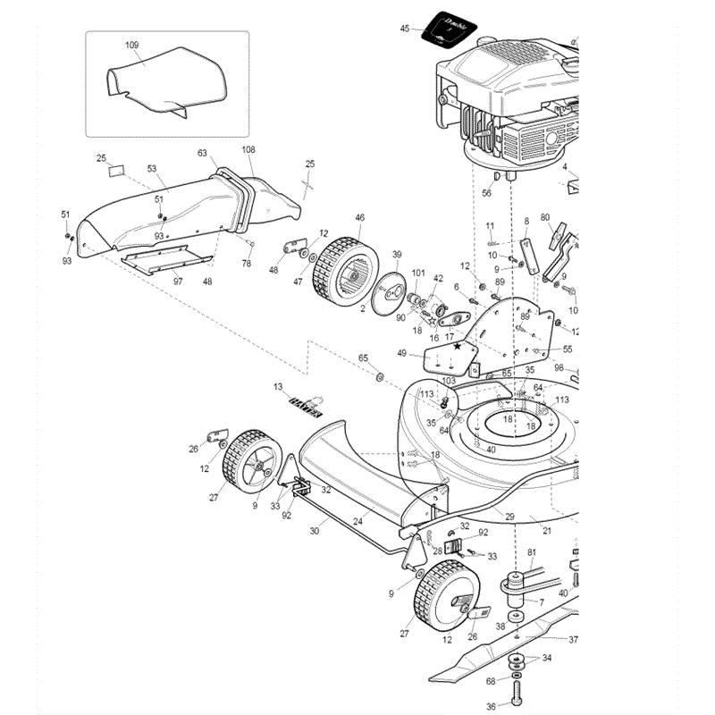 Hayter Double Three (533S) Parts Diagram, Front Assembly