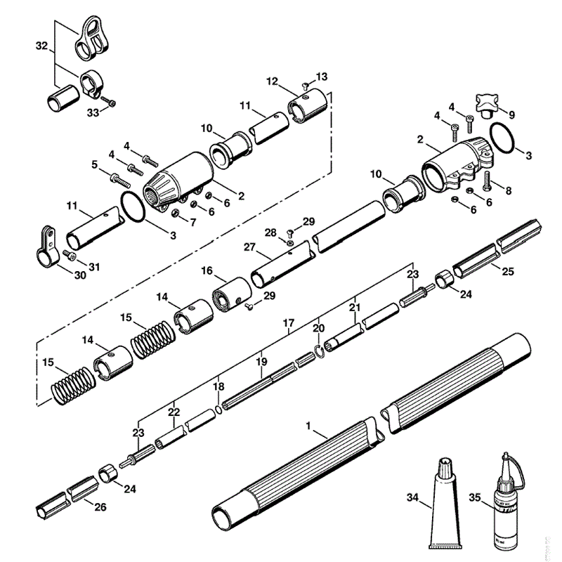 Stihl HT 131 Pole Pruner (HT131) Parts Diagram, Drive tube assembly HT131