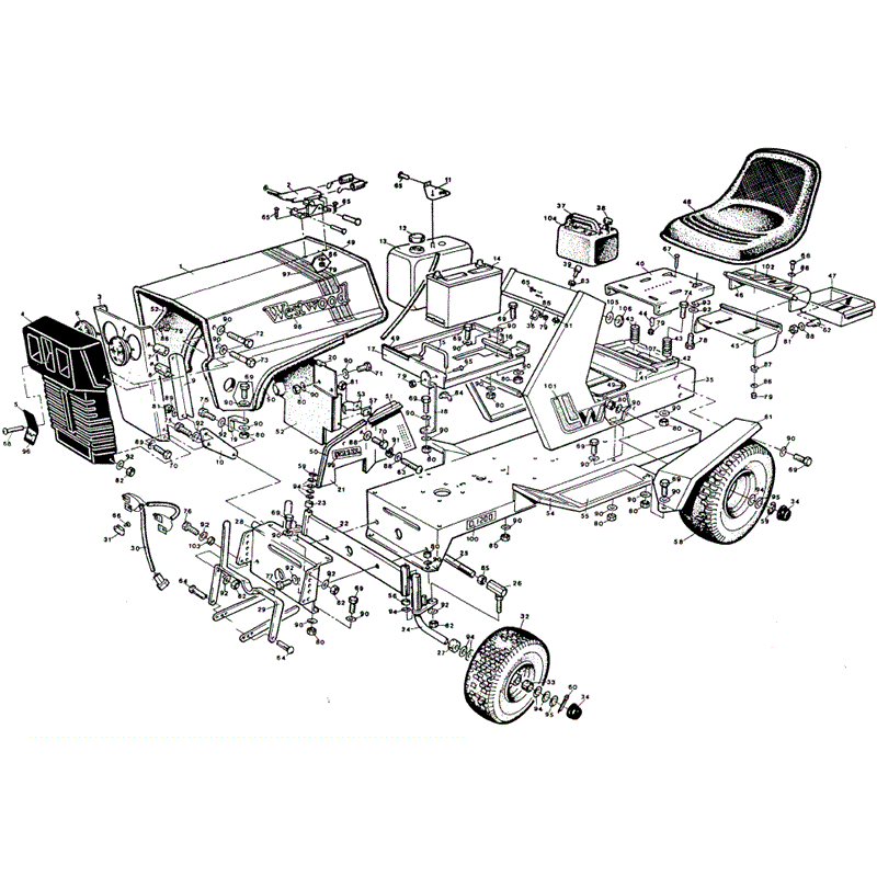 1988 S-T & D SERIES WESTWOOD TRACTORS (1998) Parts Diagram, Tractor chassis & upper body panels