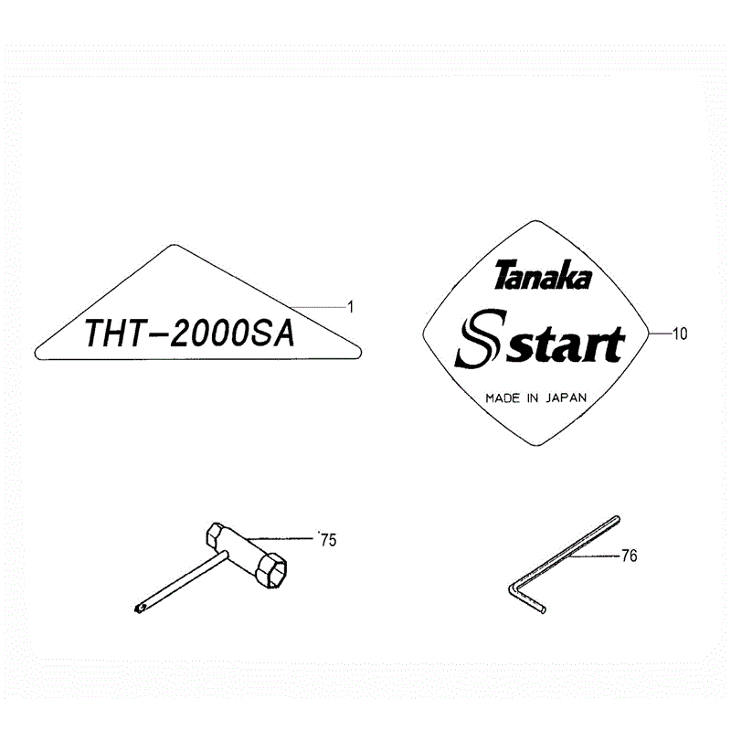 Tanaka THT-2000SA (1650-H50) Parts Diagram, TOOLS/LABELS