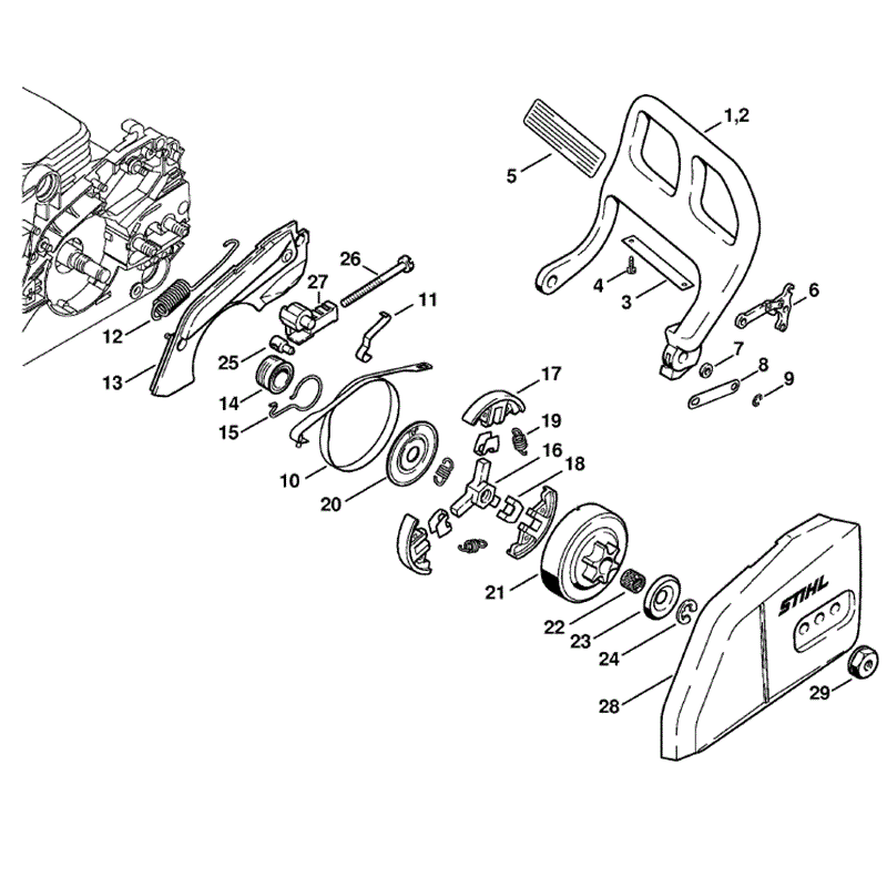Stihl MS 180 Chainsaw (MS180C-BEZ) Parts Diagram, Hand Guard