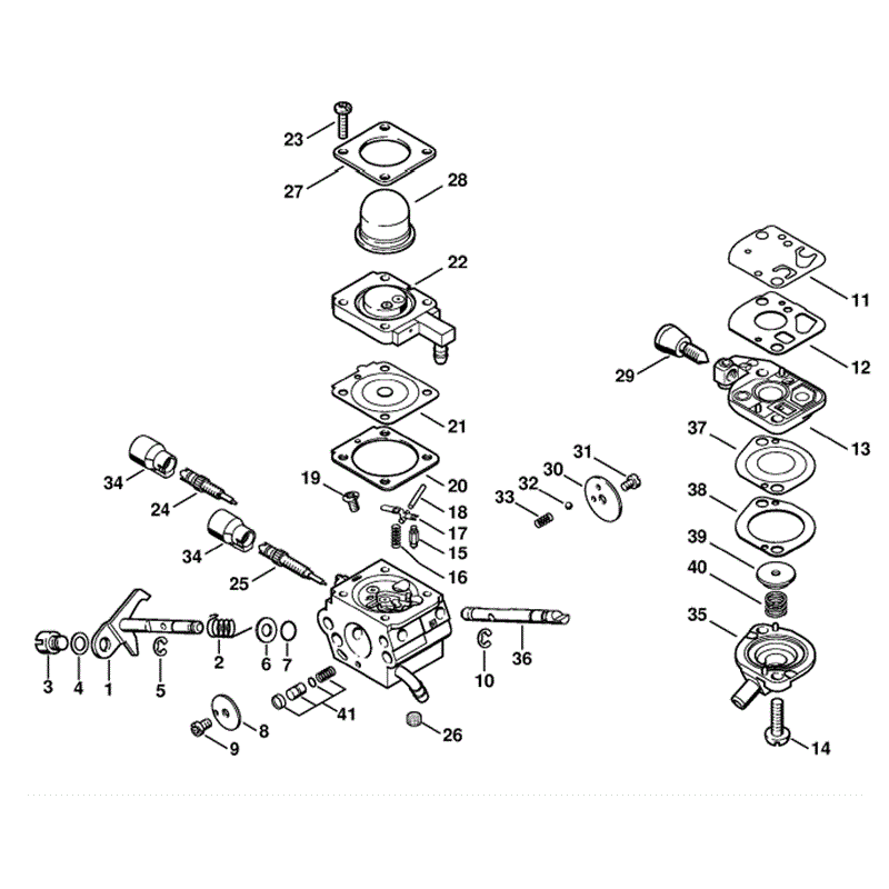 Stihl FS 130 Brushcutter (FS130R) Parts Diagram, Carburetor C1Q-S130,  C1Q-S132