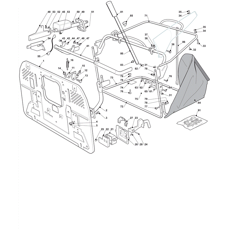 Castel / Twincut / Lawnking XHX2404WDE (2012) Parts Diagram, Grass Catcher